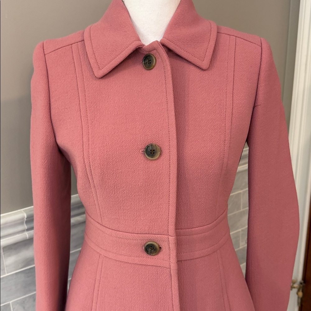 J. Crew Pink Italian Double Cloth Coat - Picture 2 of 8